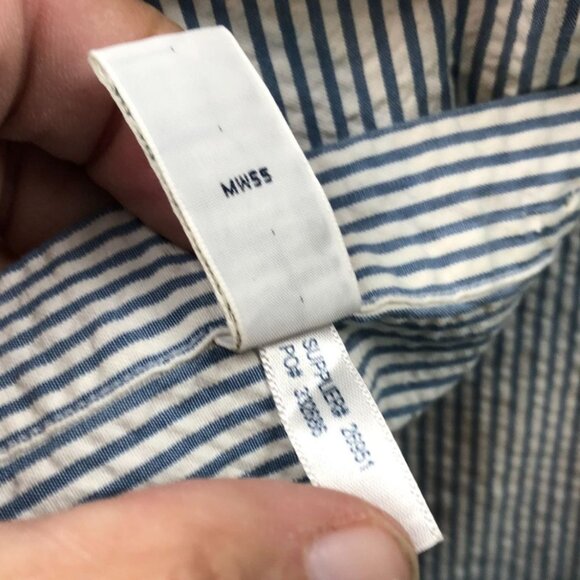 Ralph Lauren Men's Seersucker Shirt Size 3XB Classic Short Sleeve Striped Button - Picture 8 of 10